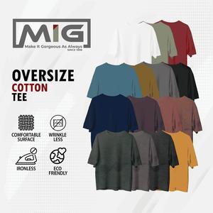 MIG Premium 200gsm Technology Cotton Comfortable Round Neck Short Sleeve Oversized Plain T Shirt - 1112O