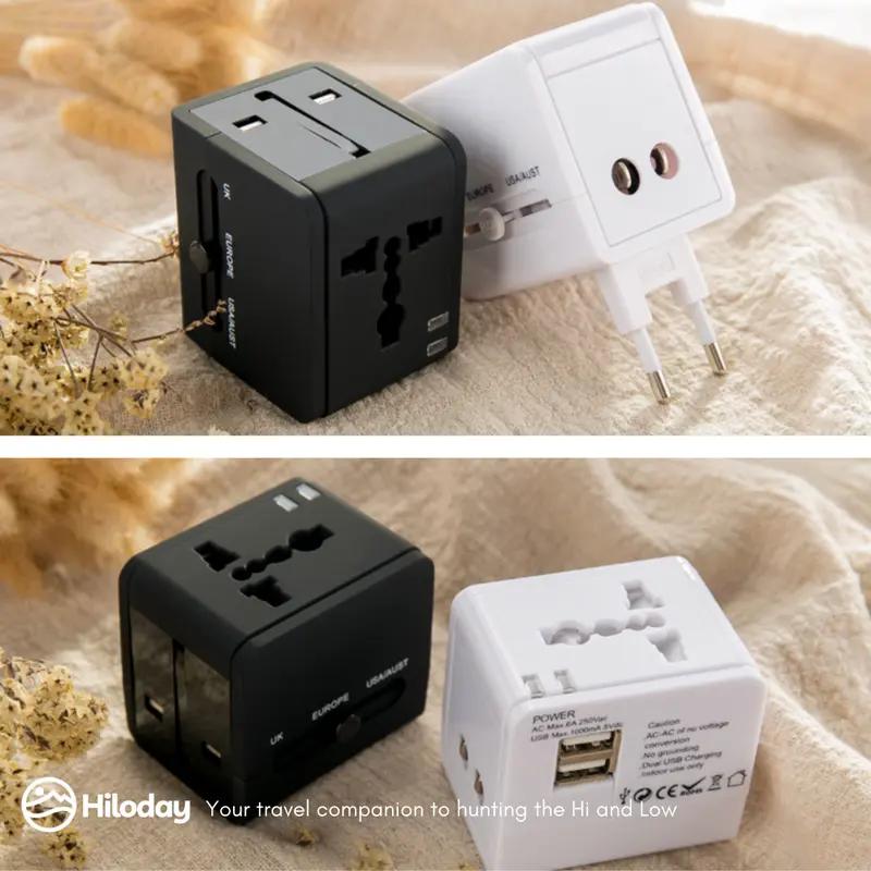 HILODAY | Universal Travel Adaptor Colokan Internasional Fast Charging Dual USB EU/UK/USA/AUS 4