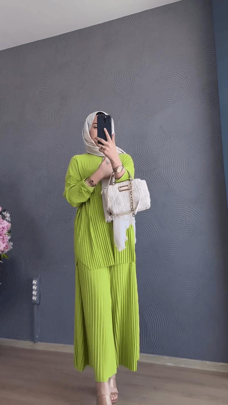 Product Introduction of Women's Clothing 2023 Autumn New Fashion Pleated Temperament Long Sleeve Shirt High Waist Wide Leg Pants Suit 8