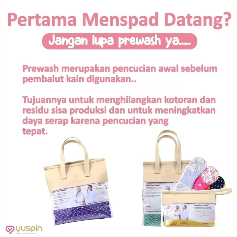 Yuspin PAKET Pembalut Kain Anti Bacterial Silver+ | Menspad Kain Wanita | Pembalut Cuci Ulang Anti Iritasi | Pembalut Sehat | Softex Bebas Klorin 5