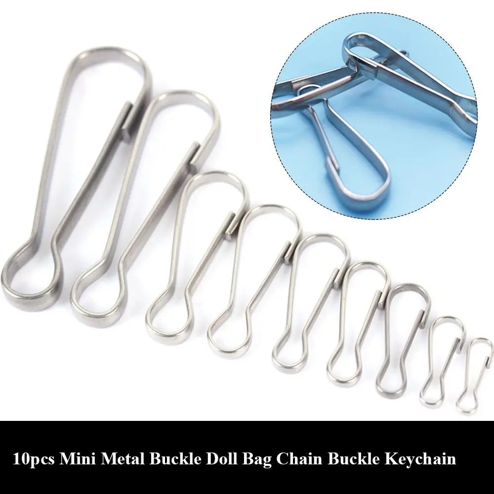 10pcs DIY Mini Buckle Accessories Metal Buckles Baby Dolls Connecting Doll Bag Chain Keychain Clips