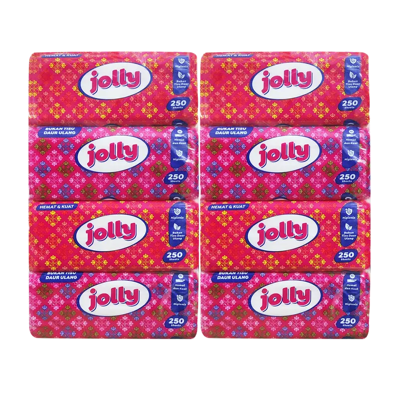 ( PAKET 8 PCS ) Tissue Jolly Facial 250 Sheet by Paseo / Tisu Wajah Berkualitas Harga Terjangkau 2
