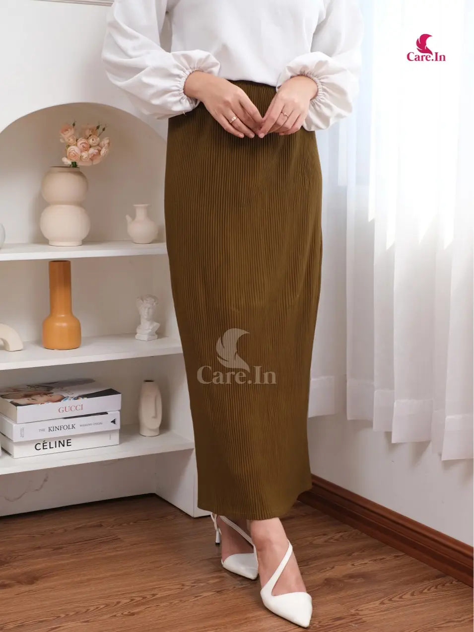CARE.IN Rok Span Korean Plisket Lidi Skirt PREMIUM
