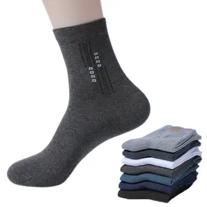 GROSIR 4 Pasang Kaos kaki Pria Dewasa kantoran Motif Panjang Pendek 3/4 Betis Warna Gelap Random