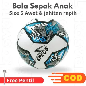 Bola Sepak Anak anak & remaja Specs Batik merah dan biru size 5 jahitan rapih bahan Ac Dop dan PU