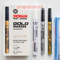 Gambar Snowman White Gold Silver Paint Permanent Marker GP | Spidol Permanen - Extra Fine, WHITE dari Toko Prapatan_NEW Kota Administrasi Jakarta Timur 1 Tokopedia