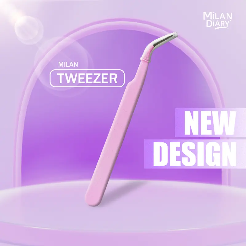 Pinset / Tweezer Melengkung Milan Story | Pinset Bulumata | Eyelash (Warna Acak) 0
