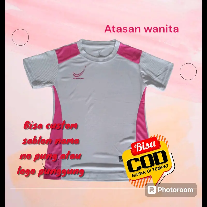 COD atasan cewe jersey cewe kaos olahraga wanita atasan saja bisa custom sablon ukuran dewasa Sport 2