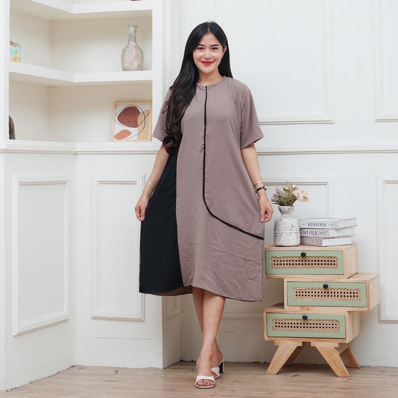 Product Introduction of SALMA DRESS DASTER BUSUI FRIENDLY AIRFLOW TERBARU 2024 || DASTER KOMBINASI CRINKLE AIRFLOW GAUN CASUAL 4