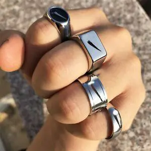 COD Cincin Nikispencer Korea Ins Hiphop Hip Hop Kepribadian Pria & Wanita Cincin Pasangan