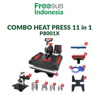 Gambar FREESUB - Mesin Press Kaos, Sepatu, Topi, Pulpen, Mug, Piring P8001X (5 in 1 / 8 in 1/ 11 in 1) - Combo Heat Press All In One untuk Kaos, Bag, Puzzle, Plat Aluminium, Bantal, Mug, Piring (DTG, DTF, Polyflex, Sublime, Transfer Paper, Platisol, Rubber) - 5 in 1, Surabaya dari Sun Indonesia Kota Surabaya 1 Tokopedia