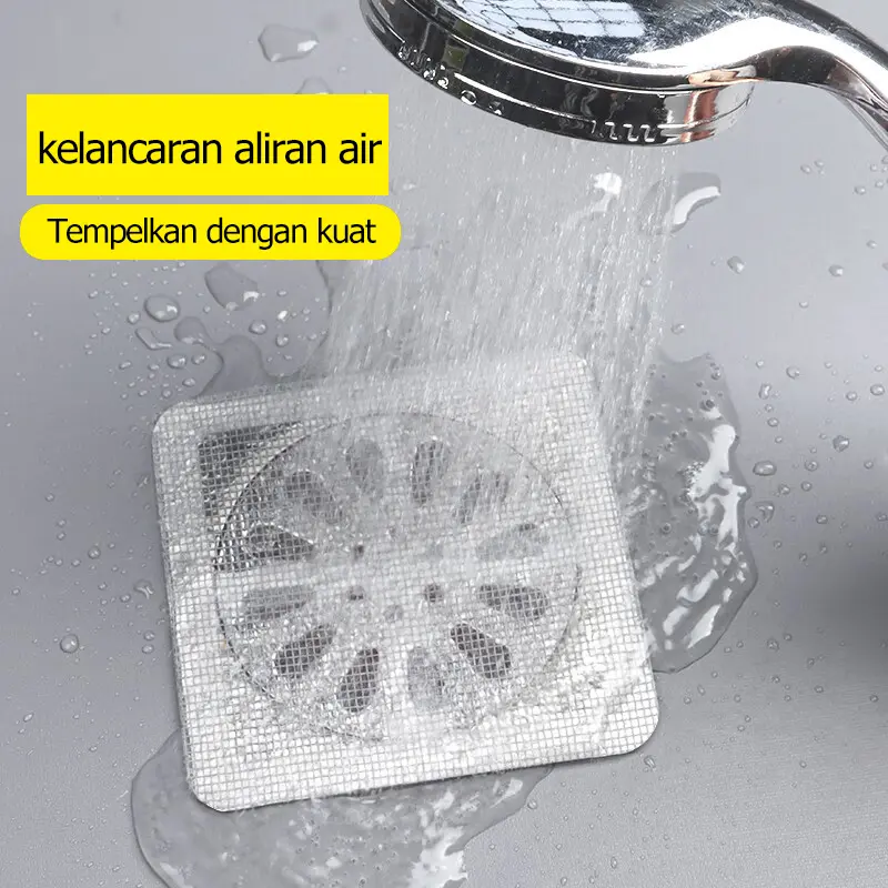 [COD](20 buah per bungkus) Stiker floor drain penyaring rambut kamar mandi penyaring rambut penyaring saluran pembuangan kamar mandi anti sumbatan dapur anti serangga kecoa 4