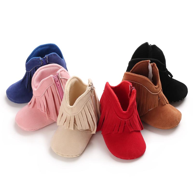 Product Introduction of Autumn and Winter Classic Tassel Baby Boots for Infants and Toddlers Soft Sole Warm Learning Shoes 31