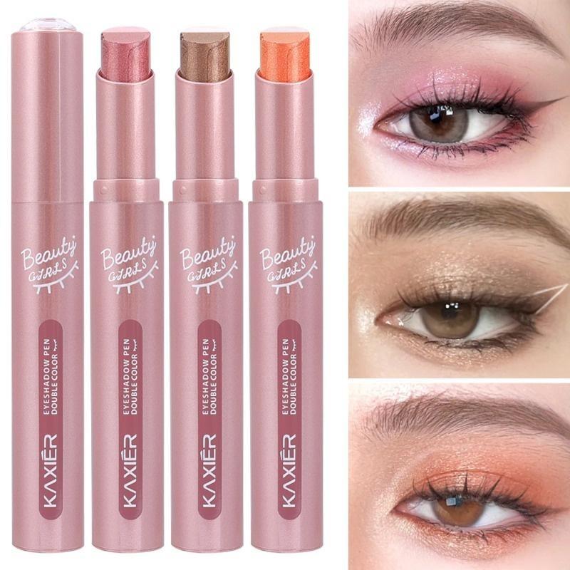 Phấn Mắt 2 Trong 1 Với Lấp Lánh Gradient Âm Thanh Nổi, Bút Phấn Mắt Ngọc Trai, Trang Điểm Mắt, Bút Chì Tằm Nằm Hai Màu, Dụng Cụ Trang Điểm Mắt Mịn Và Sáng Bóng