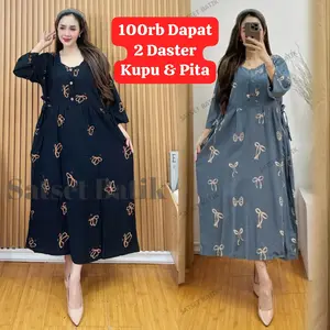 Paket Bundling Isi 2 Daster Chibi Motif Terbaru Lengan 3/4 Bahan Rayon Tebal Adem Lembut Busui Bumil