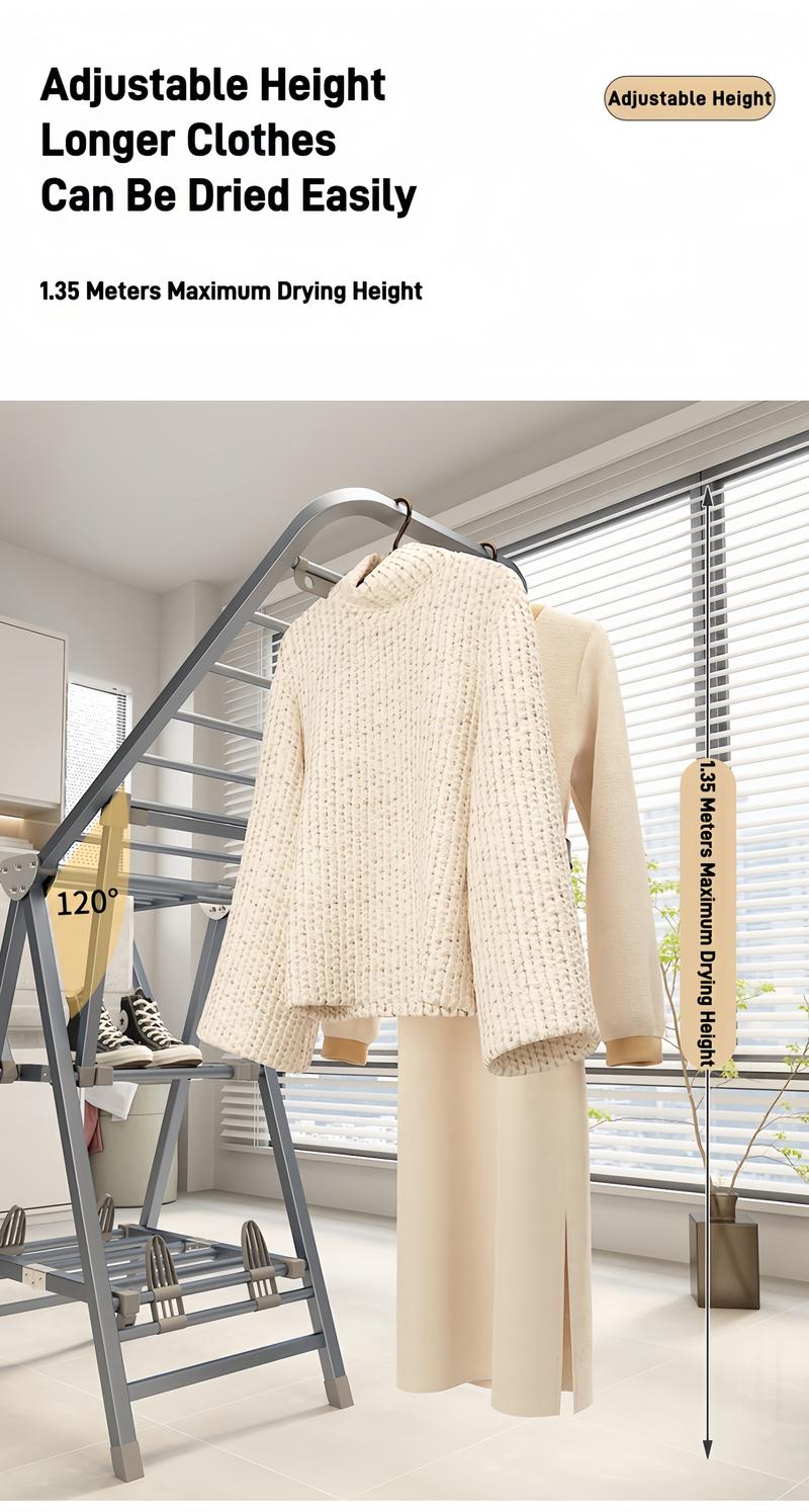 Product Introduction of [SG Stock]Foldable Clothes Drying Rack Multifunctional Laundry Rack With Wheel Stainless Steel Thickened Carbon Steel 21
