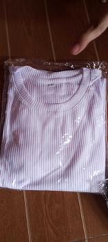 Product Review of E&G Mini Waffle Shirts Knit Style Fabric Regular T-Shirts Cotton Casual Plain Comfort Top Knitwear Basic Streetwear Minimalist Lingerie Round Neck Short Sleeve Womenswear Maternity from R** M**z 2