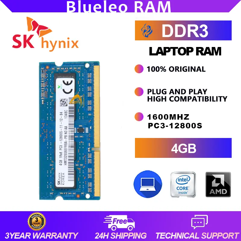 SK Hynix 4GB DDR3 RAM 1600MHz PC3-12800S 204pin 1Rx8 1.5V Laptop Memory