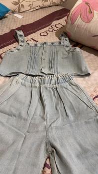 Product Review of [363682] - Baju Setelan Atasan Kancing Celana Panjang Jeans Fashion Anak Perempuan - Motif Gradient Denim from g**7 1