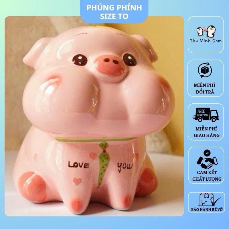 lỗ tròn + dẹt Phúng phính size to Heo đất tiết kiệm ống heo tiết kiệm ống heo phúng phính SIZE TO Ống Tiết Kiệm Đựng Tiền heo đất mini mẫu mới giá rẻ