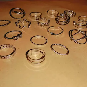 HIGH SELECT 1 Set 22 Cincin Terbuka Set Cincin Minimalis Tersedia Dalam Warna Emas Dan Perak