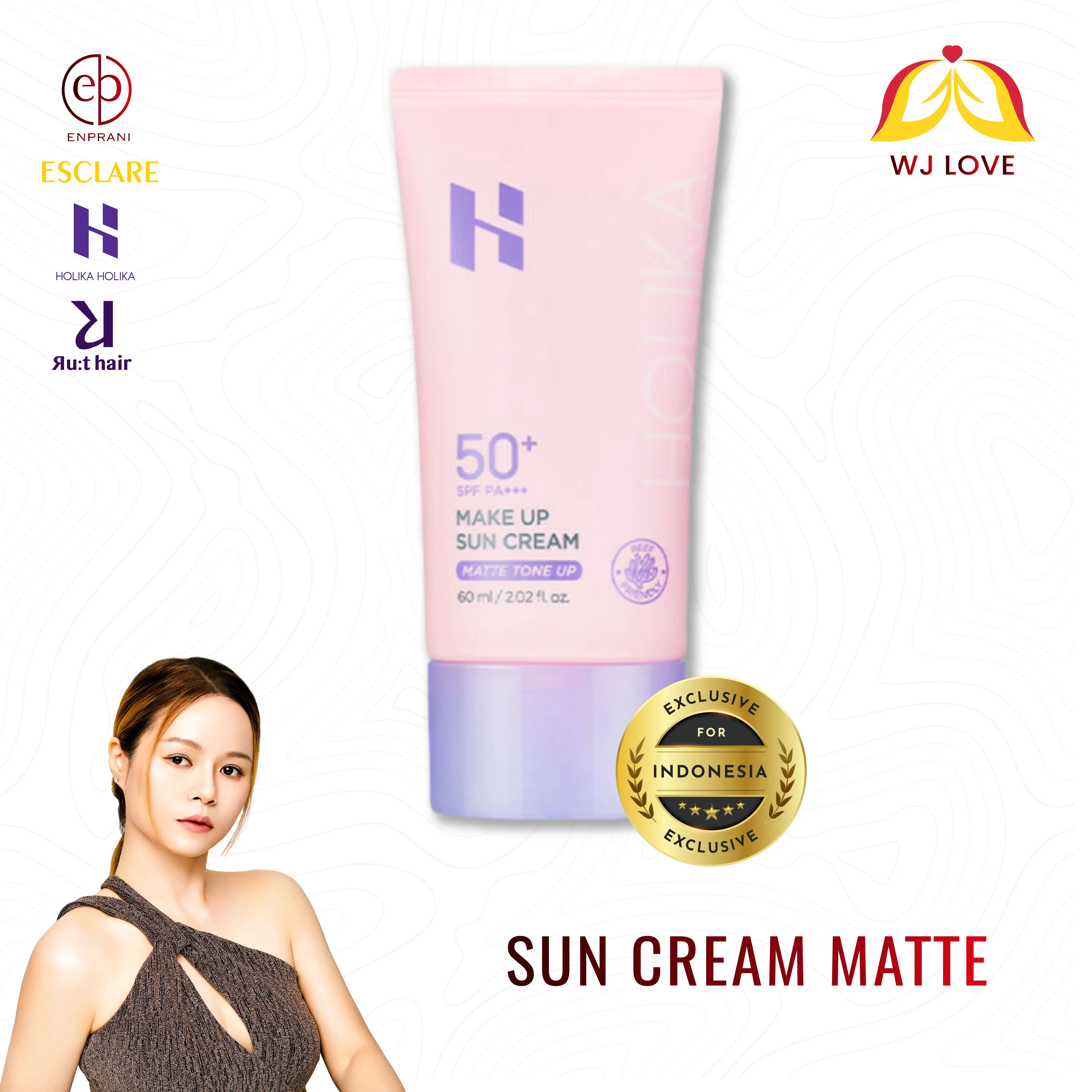 [Holika Holika] Make Up Sun Cream Matte Tone Up ( Tabir Surya Untuk Kulit Berminyak ) facial wajah  sunblock Perawatan