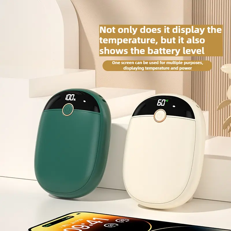 2-in-1 Hand Warmers Rechargeable Electric Portabale Hand Warmer with Digital Display Portable Pocket Hand Warmer Home Heaters