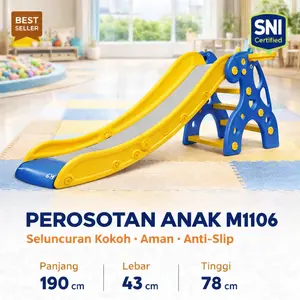 Molion Perosotan Anak M1106 Mainan Seluncuran HDPE Anti Slip Aman dengan Ring Basket & Pijakan Anti Slip untuk Latihan Keseimbangan dan Koordinasi
