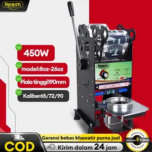 Mesin pres gelas kaca Reaim 8-26 oz asli, mesin pres gelas plastik, berbagai ukuran mesin pres gelas plastik, mesin pres gelas minuman