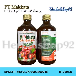 Cuka Apel Makkata Cuka Murni Tanpa Campuran Air Isi 330ml