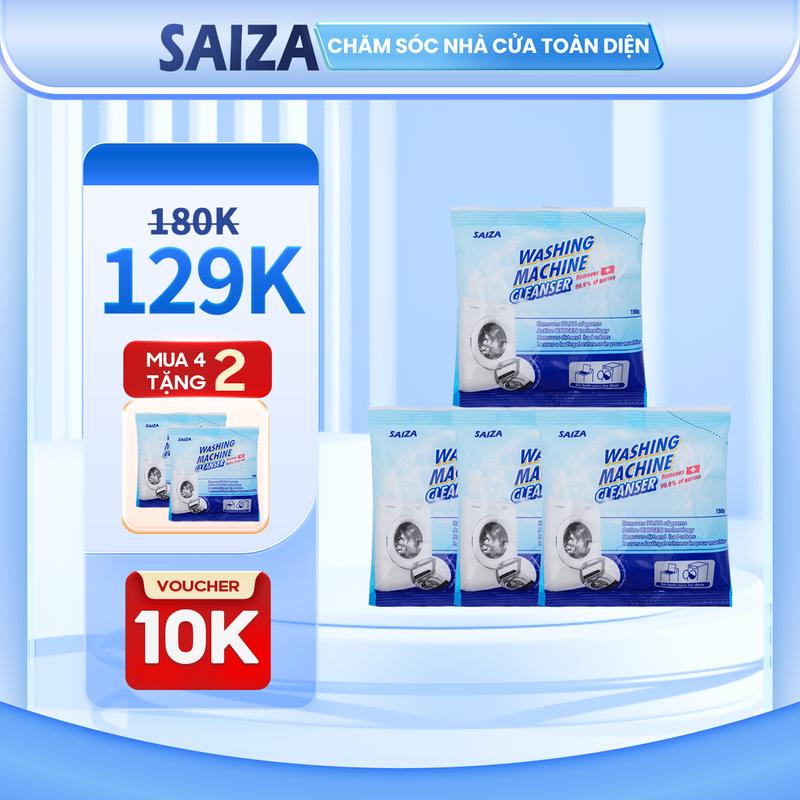Số Lượng Có Hạn - Mua 4 Tặng 2 - Combo 4 Gói Bột Vệ Sinh Lồng Máy Giặt 150g gói Giúp Làm Sạch Lồng Giặt Tặng 2 Gói Cùng Loại