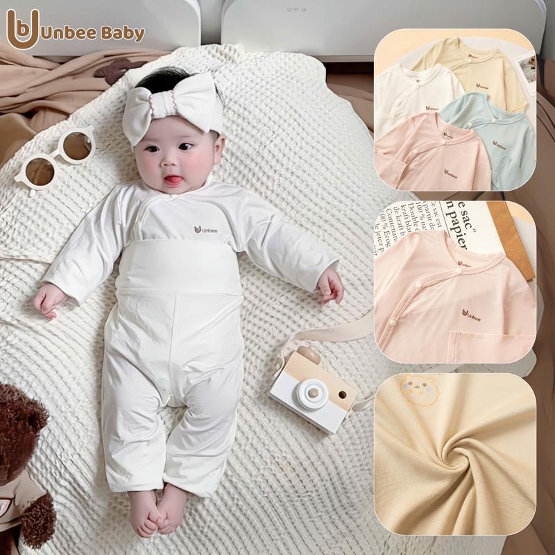 Bộ Quần Áo Sơ Sinh Cài Chéo Cài Sườn Cài Lệch UnBee Vải Tencel Mềm Mịn Kháng Khuẩn Cho Bé 0-6 Tháng
