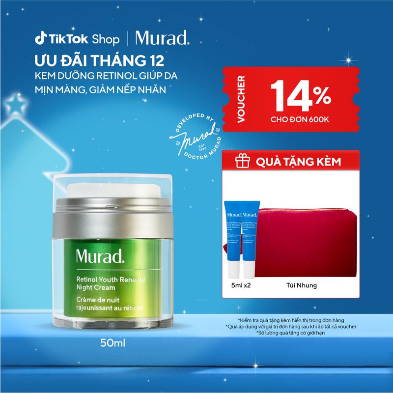 Kem dưỡng ẩm Retinol giúp da mịn màng và làm mờ nếp nhăn Murad Retinol Youth Renewal Cream 50ml