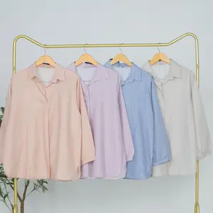 Harumi Panjang XL XXL XXXL 5L 110 120 130 140 Blouse Katun Miracle Oversize Atasan Wanita Bigsize Lengan Panjang Size Jumbo by BENAZIR