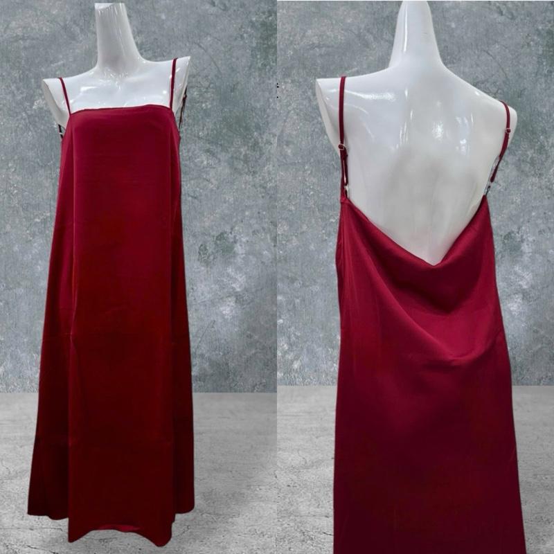 V14 - Đầm Suông 2 Dây Đổ Lưng Vải Lụa Tô Châu - Ngọc Lucie