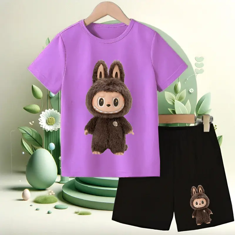 baju anak setelan karakter labubu coklat-anak cowok cewek Fashion 8