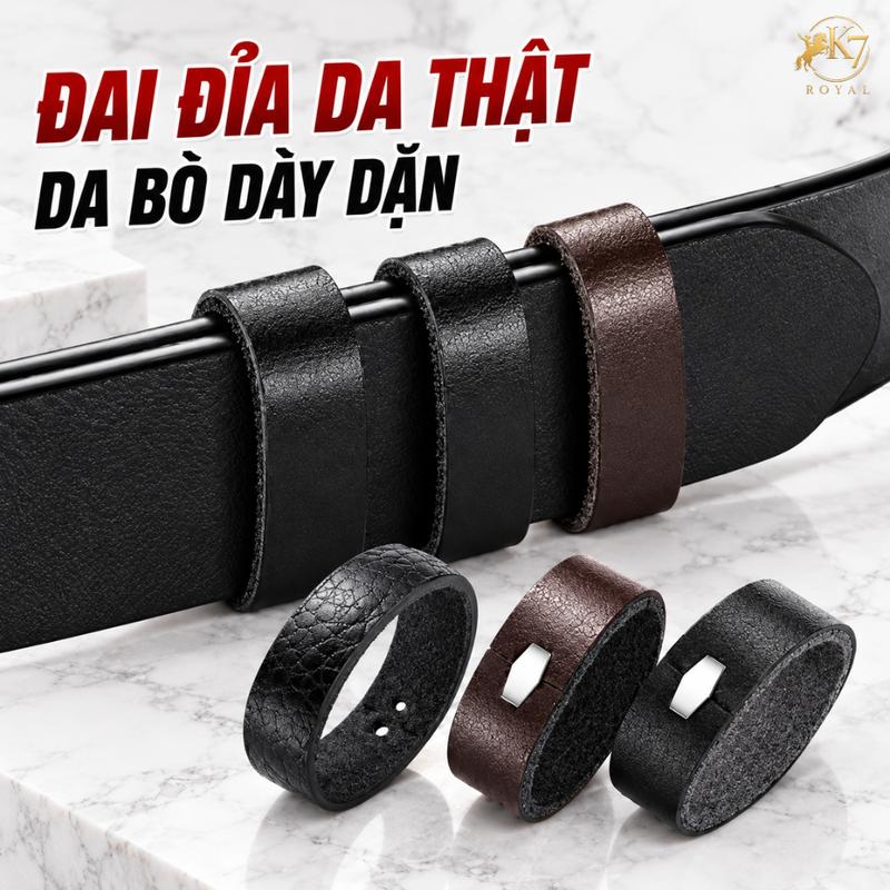 Đỉa Da Thật Thắt Lưng Nam, Vòng Cố Định Thắt Lưng Nam Da Bò Thật Cho Mọi Loại Dây Nịt Nam K7 Royal
