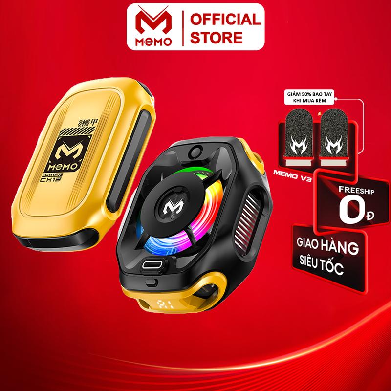 Sò lạnh tản nhiệt MEMO CX12 Pro 2025 sử dụng pin làm lạnh sâu 2 chế độ AI đèn led màn hình tăng fps chơi game liên quân