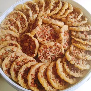 peyek kacang tanah 1 kg full kacangnya enak gurih renyah,peyek bulat,rempeyek