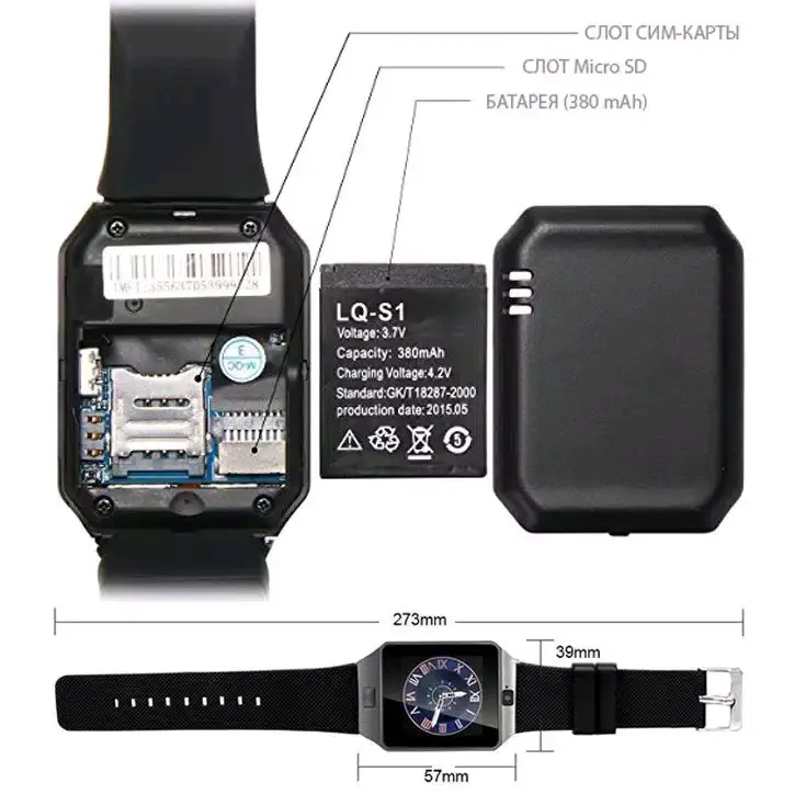 Smartwatch Dz09 Jam Tangan pintar U9 ready 3 warna pilihan Black - Brown Gold - Silver - Bluetooth  Lcd Screen 3