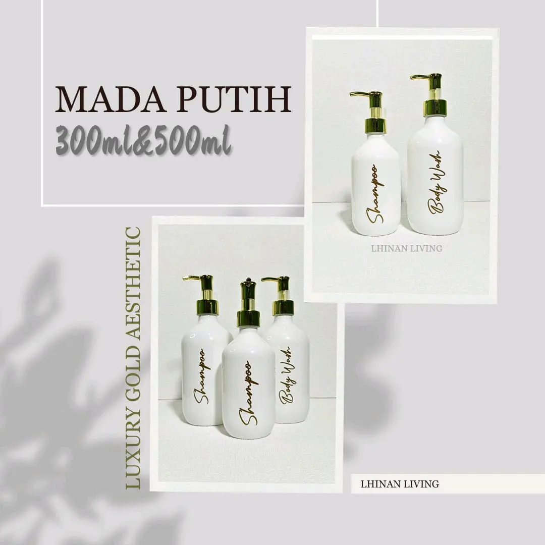 Botol Sabun Cair Aesthetic Luxury Gold Plastik dengan Pump Gold Luxury Berkualitas Tebal