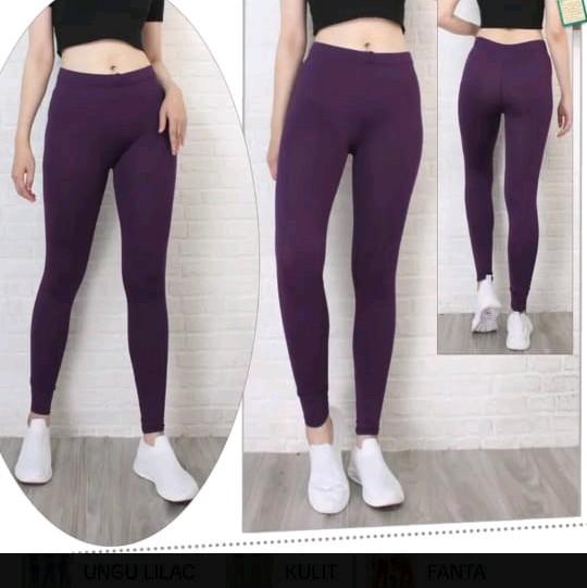 2pcs Celana Legging Wanita Kekinian, Berbahan Jersey Premium, Nyaman DiPakai Bisa CODan Panjang Hitam Dewasa 5