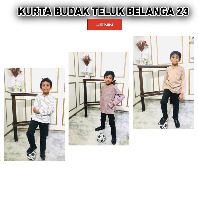 Product Introduction of Kurta Budak Lelaki Teluk Belanga Men Kurta Murah Cotton Kurta Lengan Panjang Koleksi Jenin boy Muslim Wear Baju Raya 2024 6