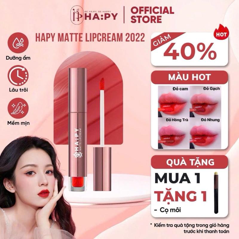 MUA 1 - TẶNG 1 Cọ Bản Cũ-Son Kem Lỳ Hapy- kháng nước.Son lỳ Nữ Son Môi Cosmetic Women Mỹ Phẩm Trang Điểm Perfume