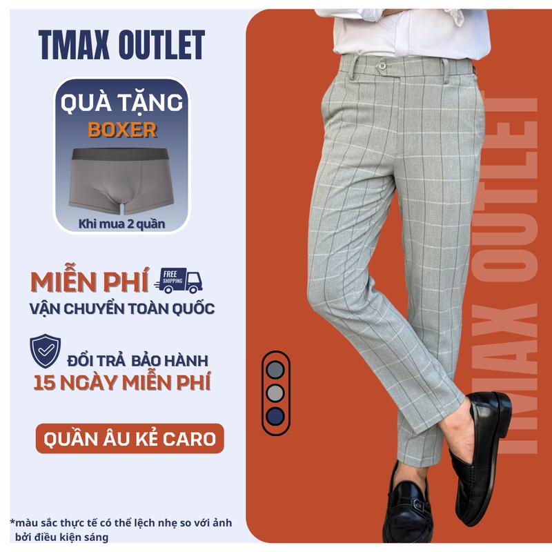 MÃ MỚI Quần Kẻ Caro Bambo Cao Cấp T-MAX vải chất mềm dày và co giãn. Quần Tây kẻ nam luxury from ôm slimfit