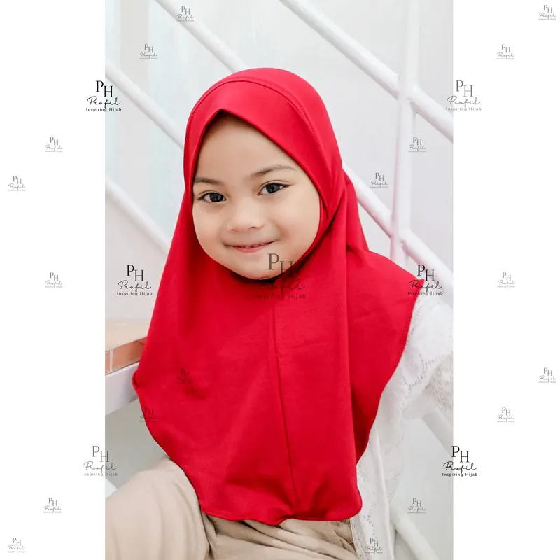 Hijab Malay Dagu Anak 0-4th / Jilbab Anak Dagu Malaysia Jersey / Bergo Anak Dagu Malay 8