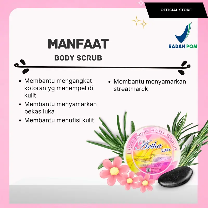 ARTHA LDT+ PAKET WHITE EXTRA GLOW (BADAN LENGKAP BODY SERUM ARTHA LDT) SPECIAL BOOSTER NEW FORMULA Mencerahkan  Perawatan Tubuh Pencerah Soap Lotion [Hand Scrub] 4