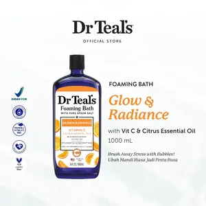 Dr Teal's Foaming Bath/Sabun Busa Pure Epsom Salt - Vit C & Citrus Essential Oil 1 L