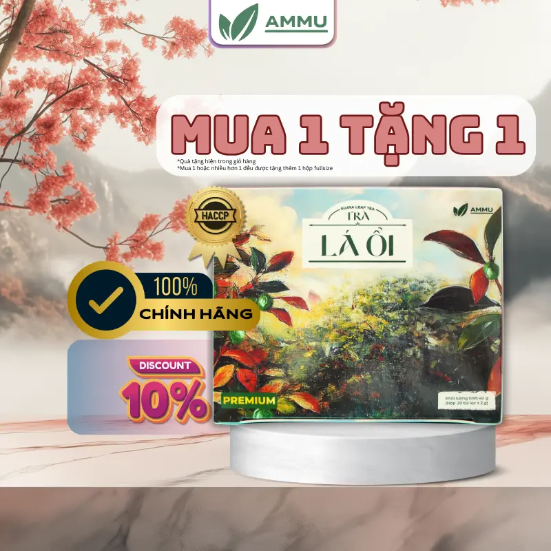 [Mua 1 Tặng 1] Trà Lá Ổi Túi Lọc Ammu Detox Cơ Thể Giải Nhiệt Hộp 20 Túi