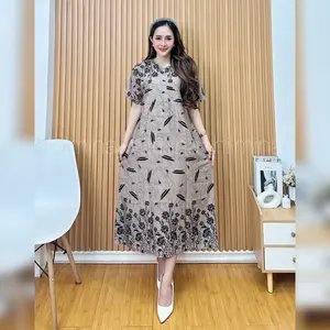 Daster Gadis Remaja Mocha Mousse Cappucino Rayon Homedress  LD 110 Motif Cantik Midi Busui Friendly Lembut Nyaman Bunga